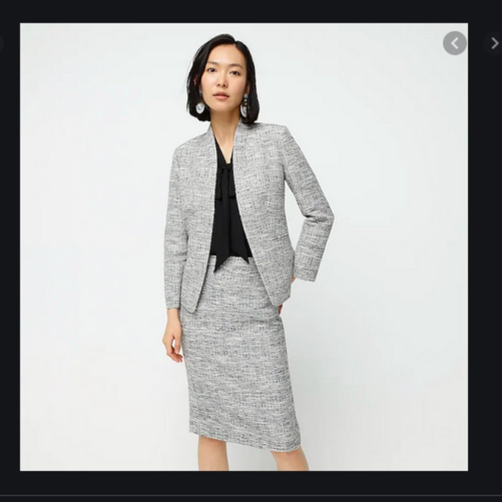 J. Crew No. 2 Pencil Skirt in Black & White Tweed